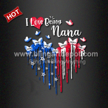 Dripping Heart Butterfly American Heat Transfer Vinyl for Clothing